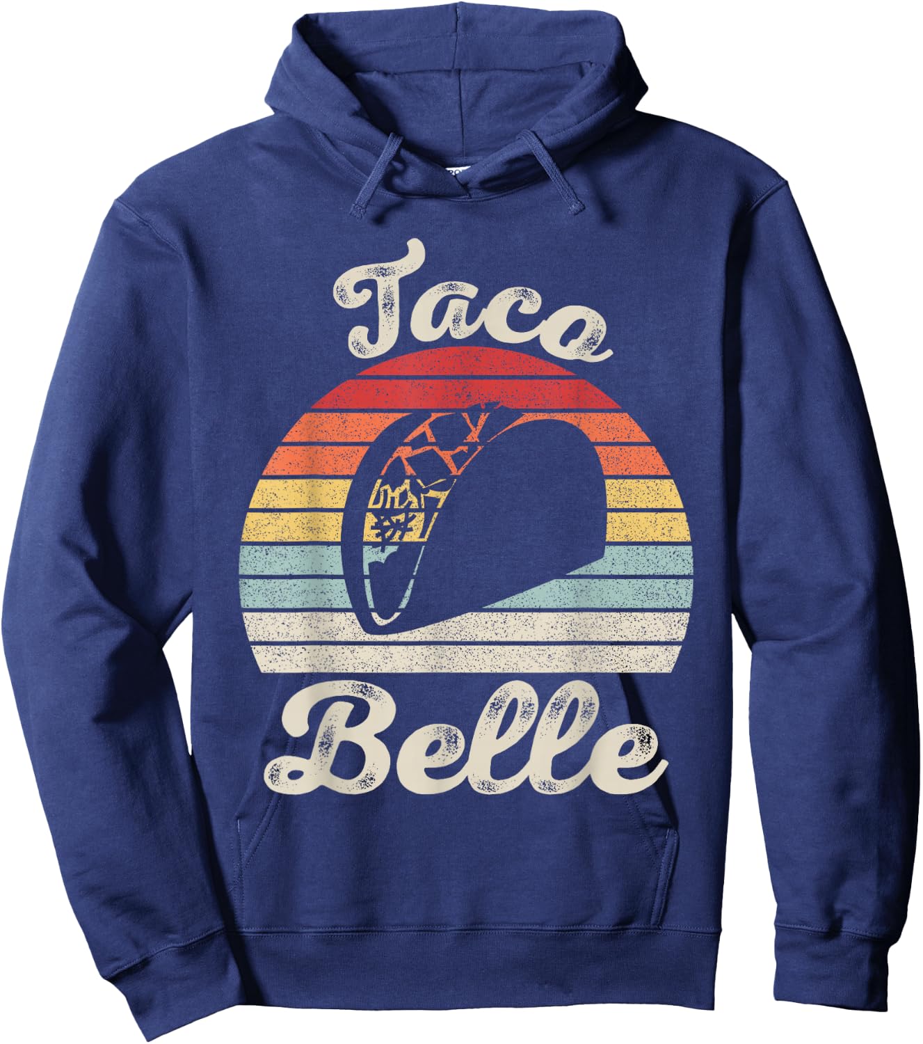 Vintage Retro Taco Belle Shirt Men Funny Taco Hoodie - Hoodie | Navy