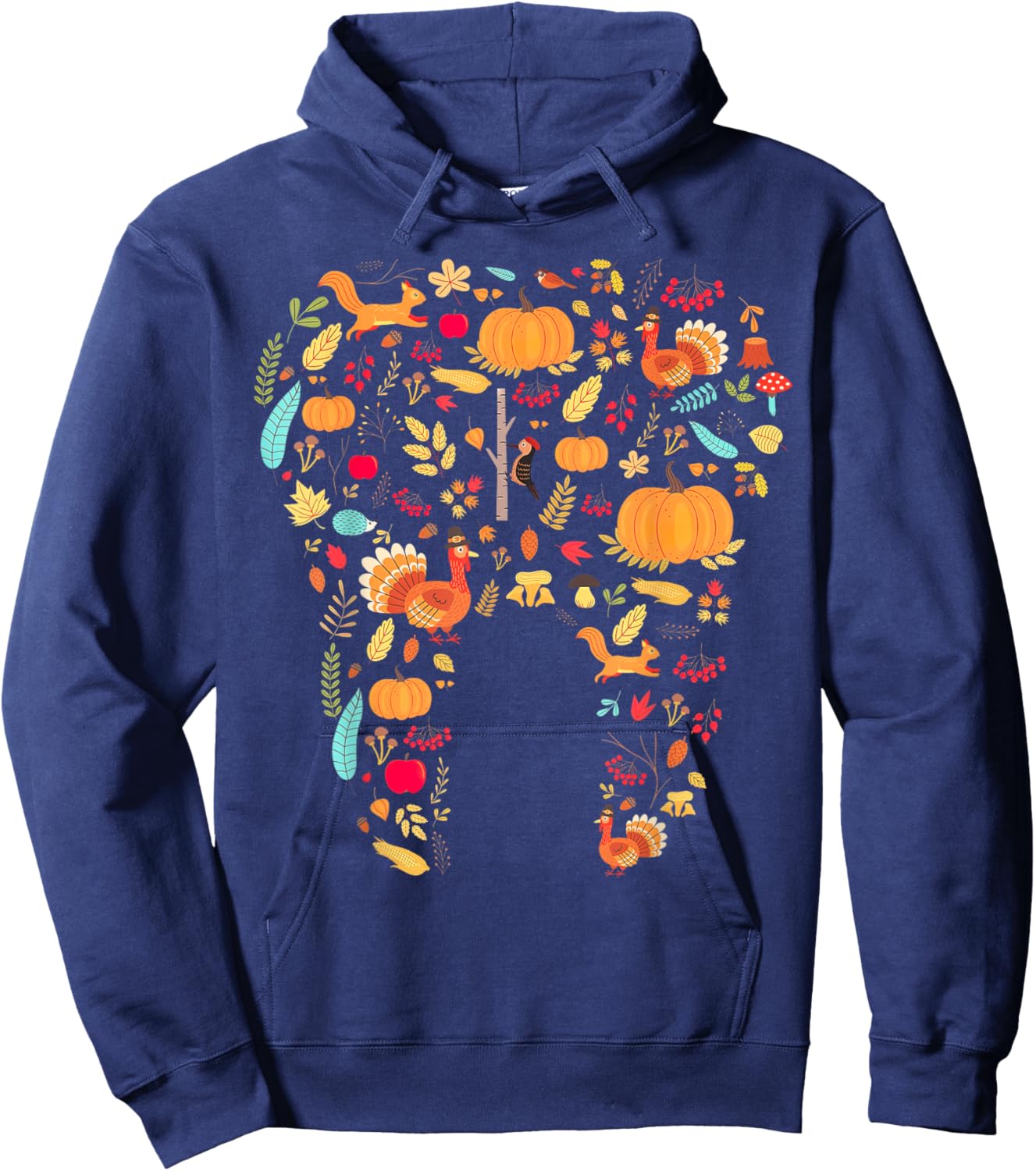 Fall Dental Pumpkin Tooth Dental Thanksgiving Hoodie - Hoodie | Navy