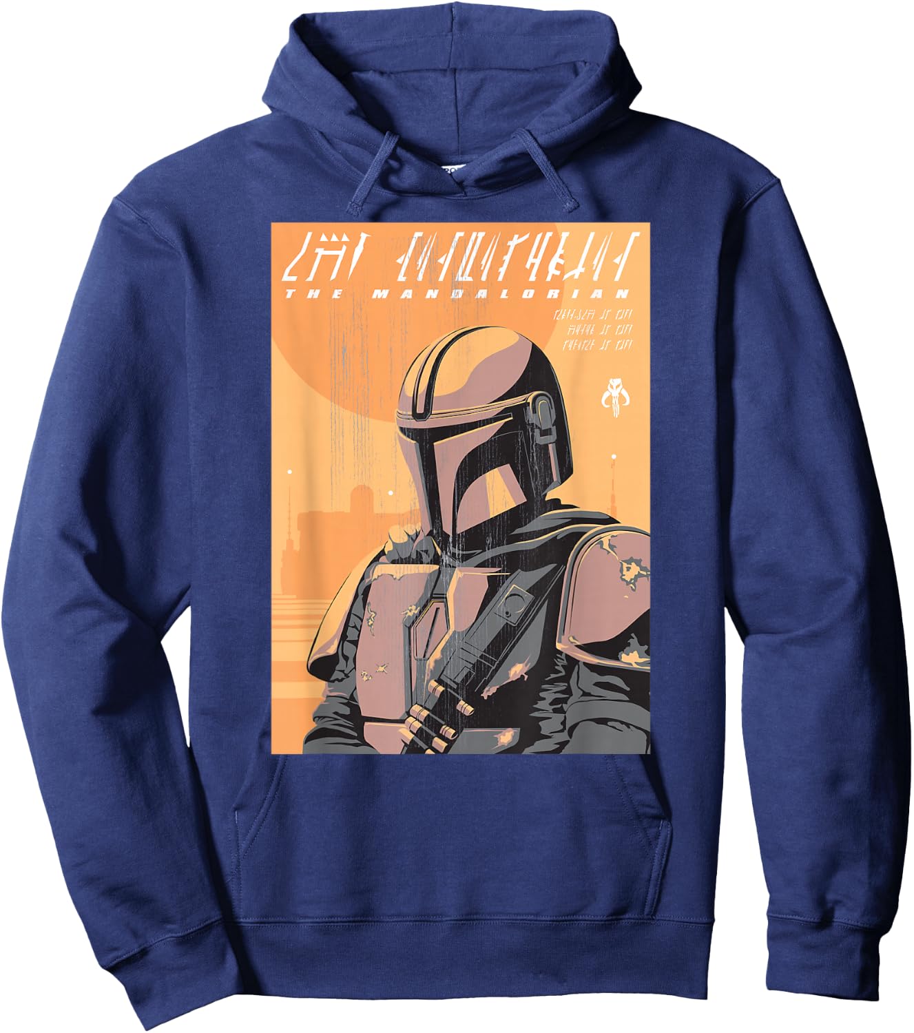 Star Wars The Mandalorian Vintage Poster Hoodie - Hoodie | Navy