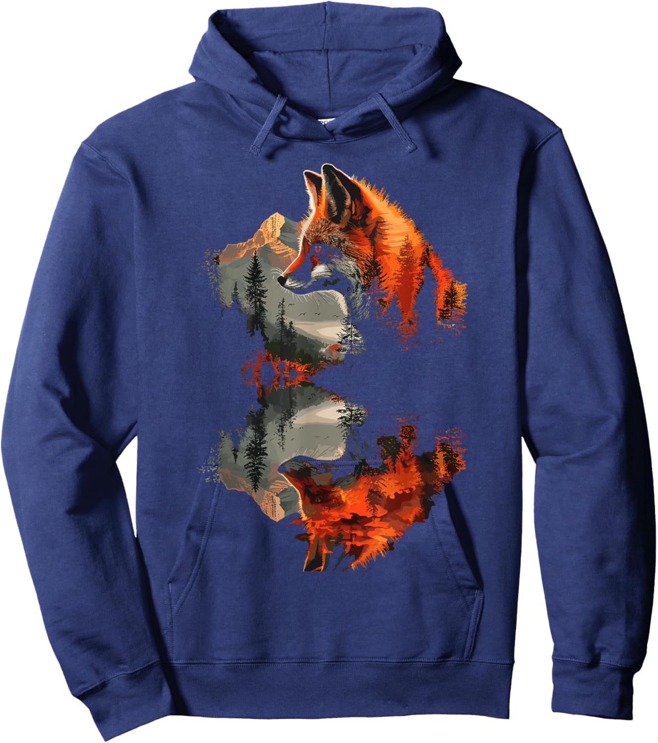 Fox Reflection Foxes Nature Wildlife Hoodie - Hoodie | Navy