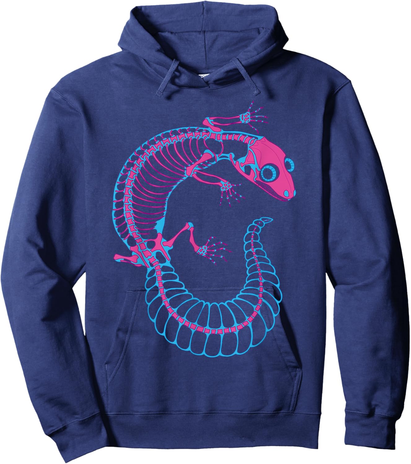 Diaphonized Gecko Skeleton Hoodie - Hoodie | Navy