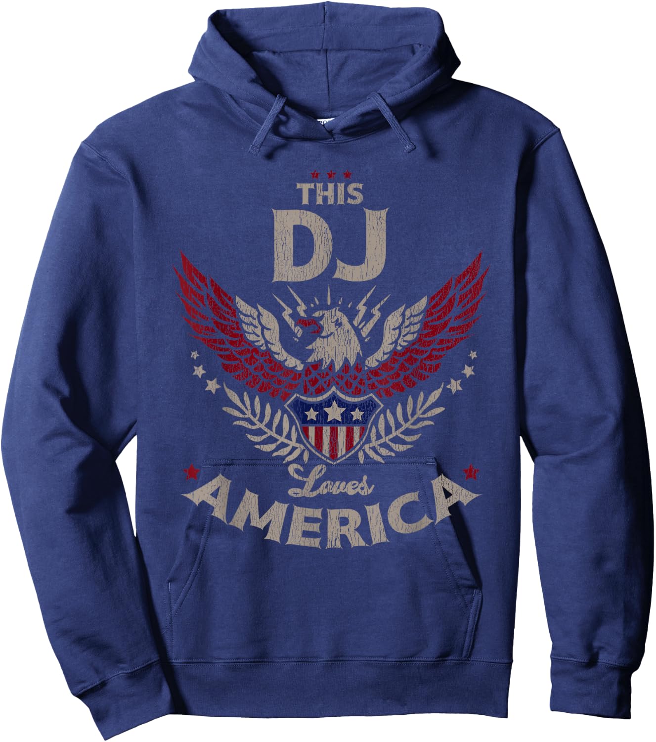 This DJ Loves America USA Patriotic Pride Hoodie - Hoodie | Navy