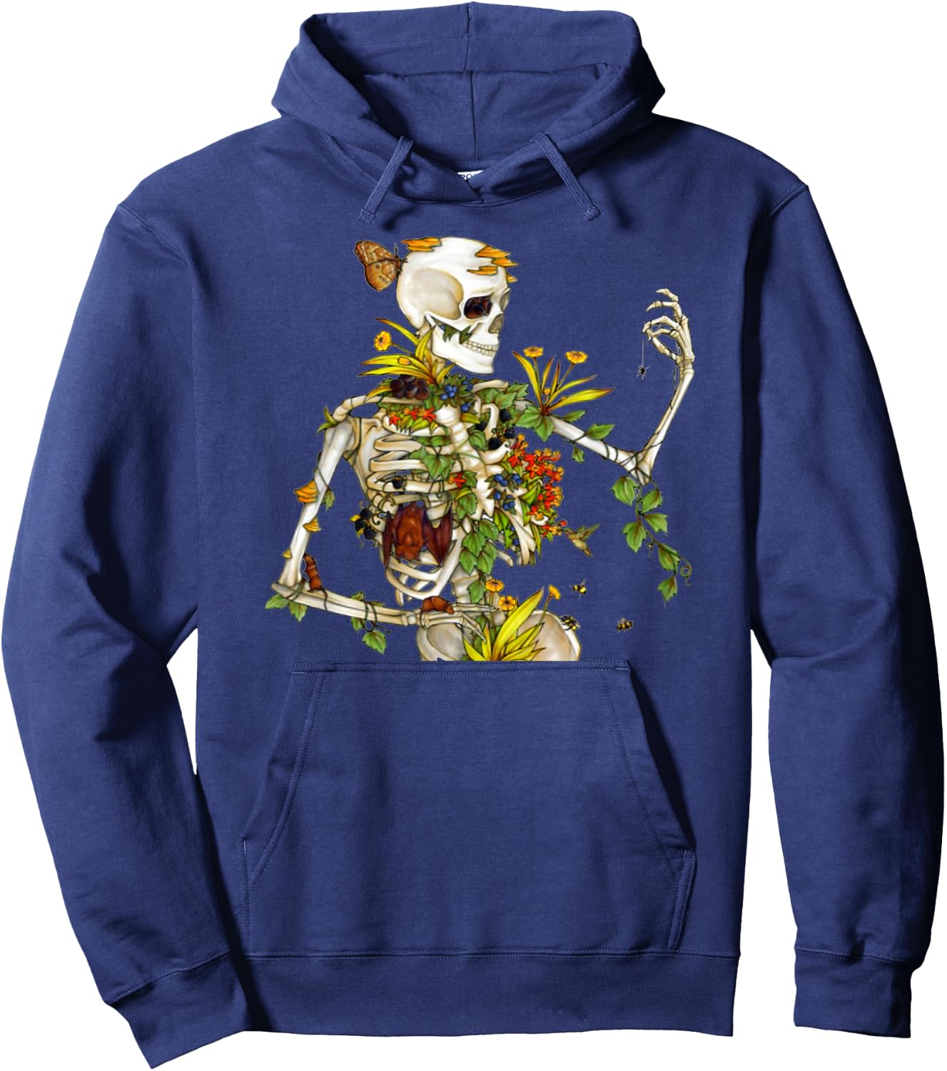 Cool Skeleton Plant Nature Hoodie - Hoodie | Navy