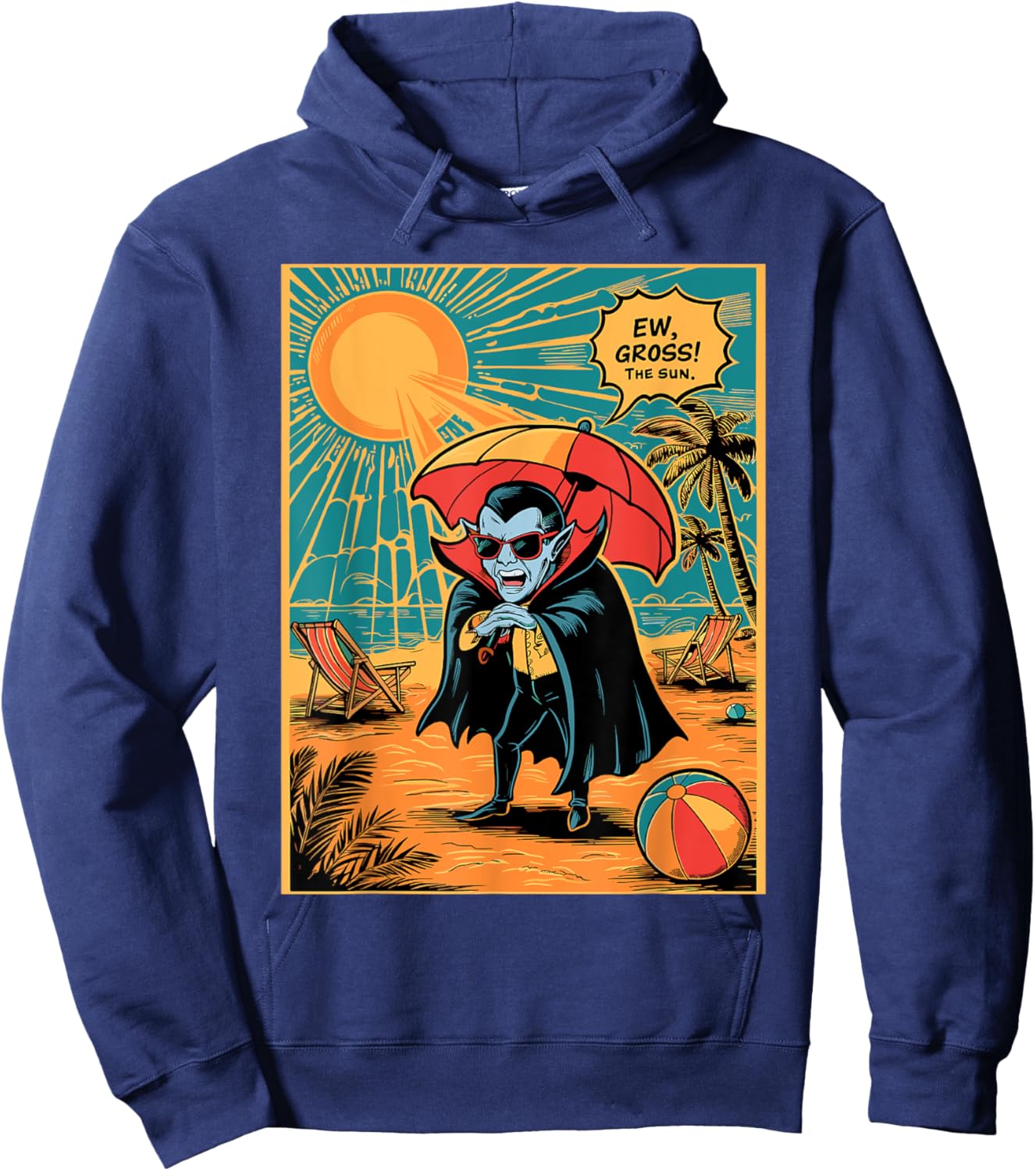 Ew Gross The Sun Gothic Hoodie - Hoodie | Navy