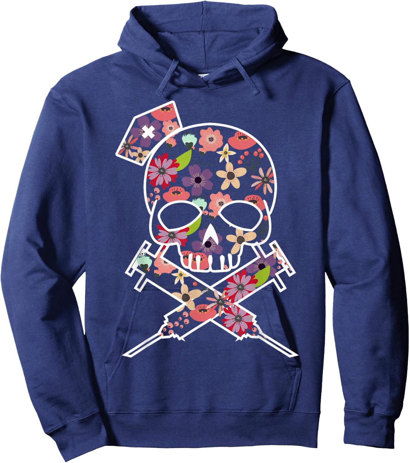 I'll Stab You Nurse , Medical , Skull Hoodie - Hoodie | Navy