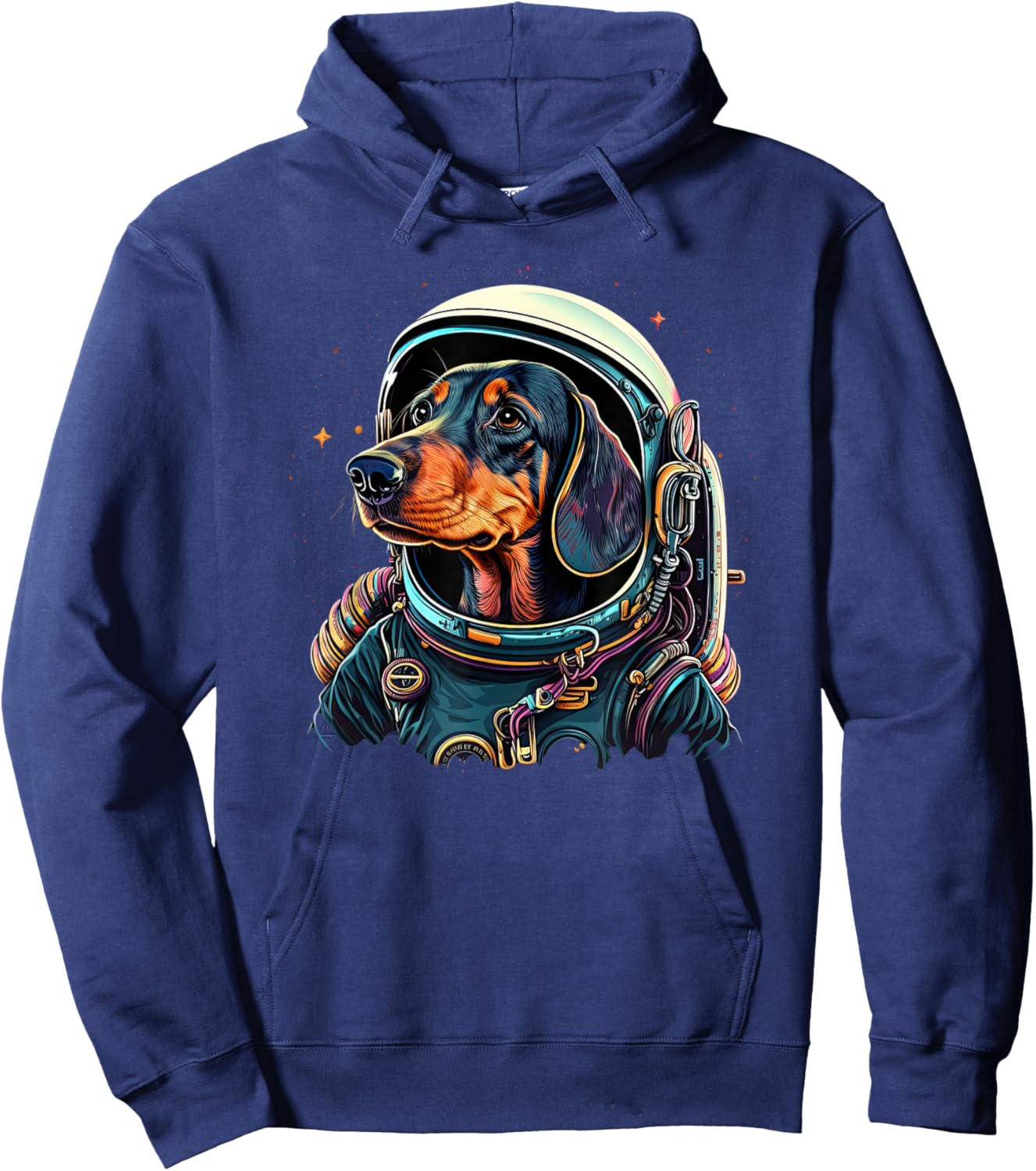 Funny Dachshund Cute Astronaut in the space Hoodie - Hoodie | Navy