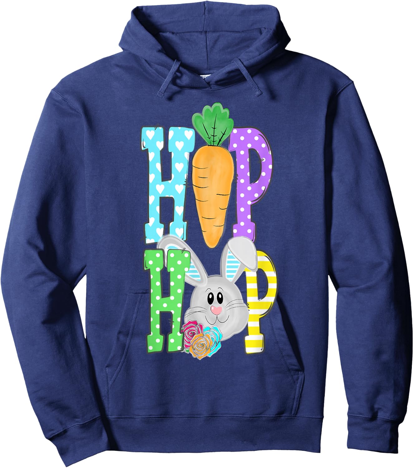 Hip Hop Hippity Easter Bunny Funny Graphic Hoodie - Hoodie | Navy