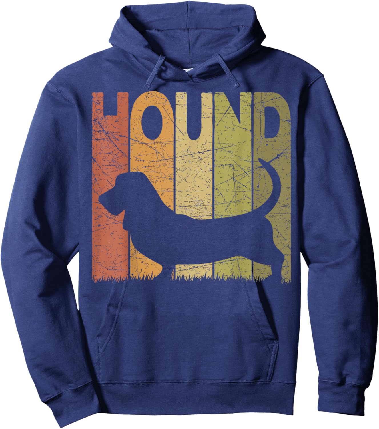 Basset Hound Vintage Basset Dog Retro Dog Lover Hoodie - Hoodie | Navy