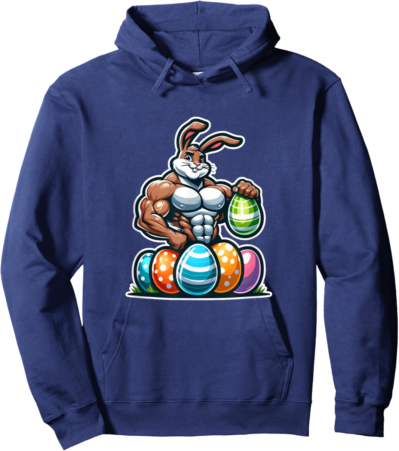 Jacked Easter Bunny Gym Hoodie - Hoodie | Navy