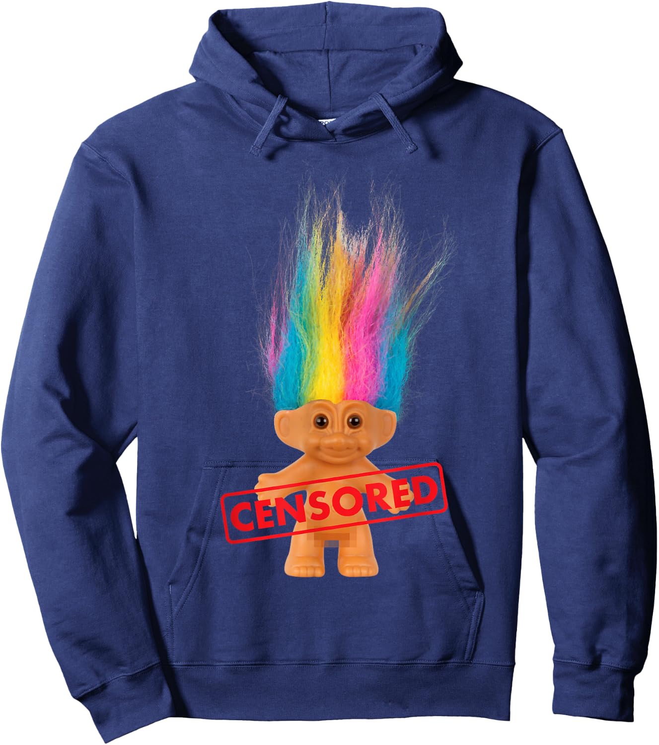 DreamWorks Trolls Censored Rainbow Hair Hoodie - Hoodie | Navy