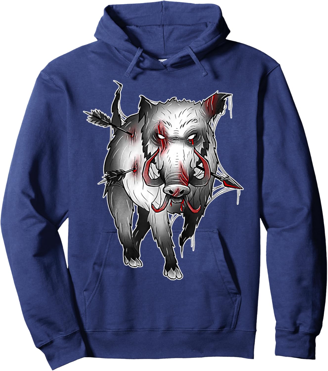 Wild Boar Zombie Hog Creepy Pig Hoodie - Hoodie | Navy
