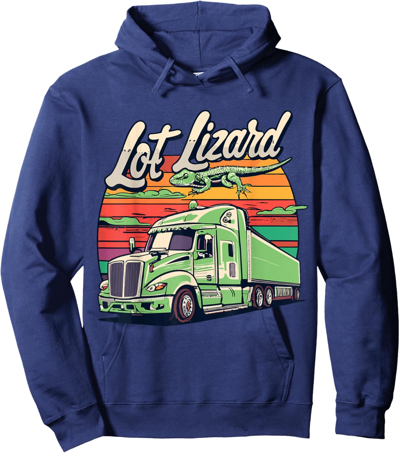 Lot Lizard, Truck Driver Adventure Hoodie - Hoodie | Navy