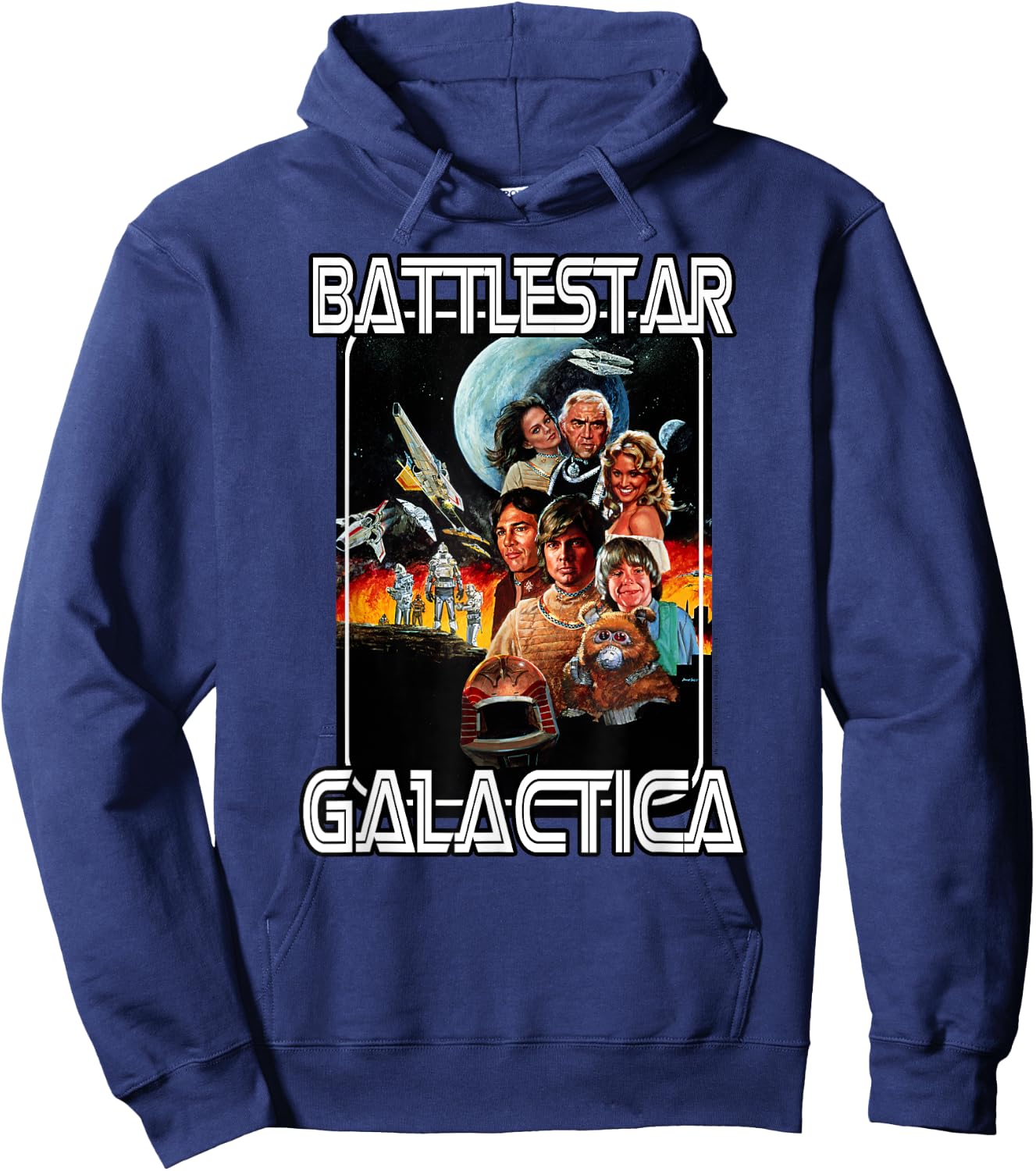Battlestar Galactica Retro Poster Hoodie - Hoodie | Navy