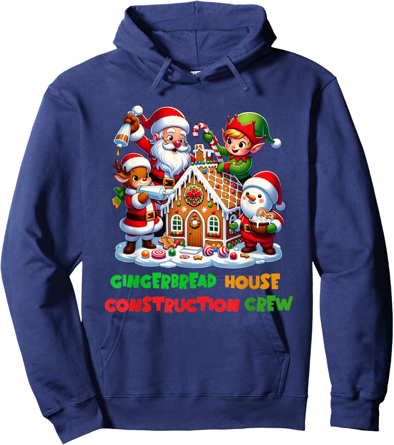 Gingerbread House Construction Crew Hoodie - Hoodie | Navy