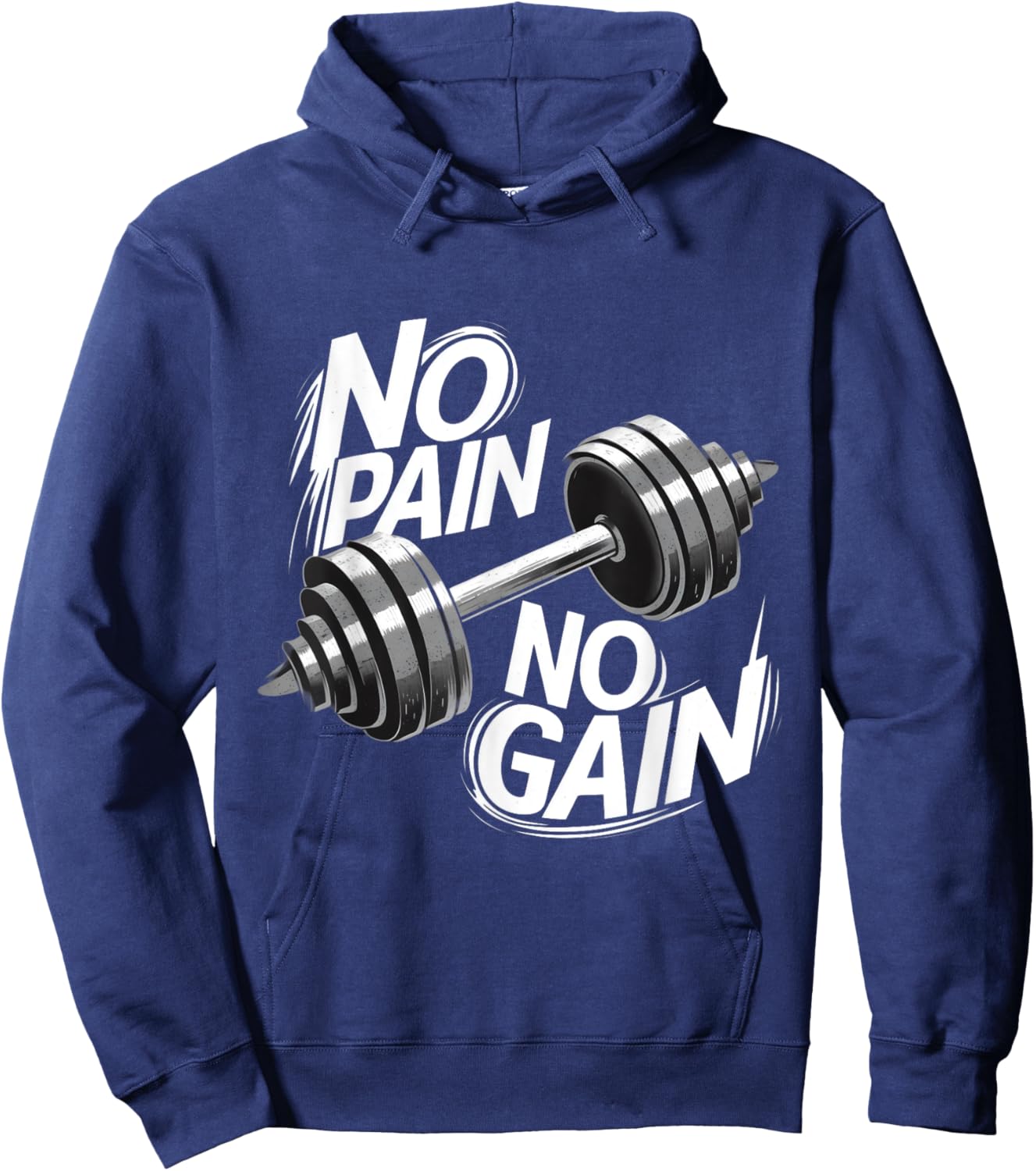 Gym Motivational Graphic - No Pain No Gain Hoodie - Hoodie | Navy