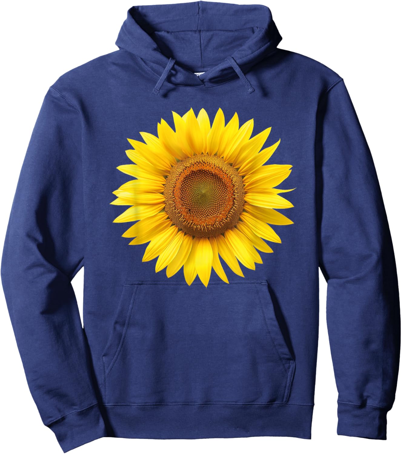 Yellow Sunflower Floral Flower Hoodie - Hoodie | Navy
