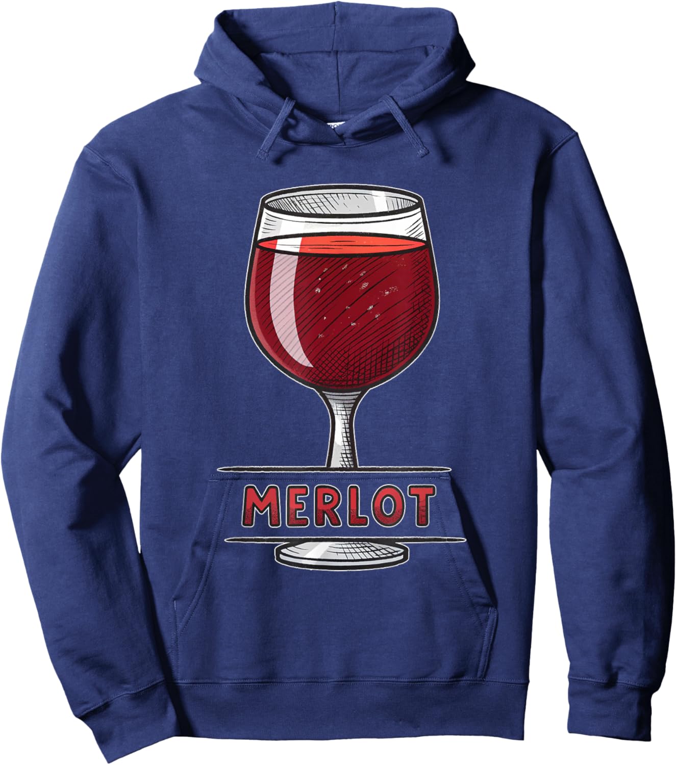 Élégant thème Merlot graphique amateur de vin Hoodie - Hoodie | Navy