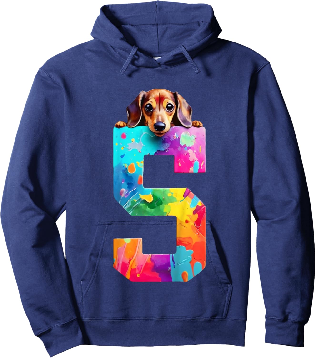 Dog 5 Years Dachshund 5th Birthday Hoodie - Hoodie | Navy