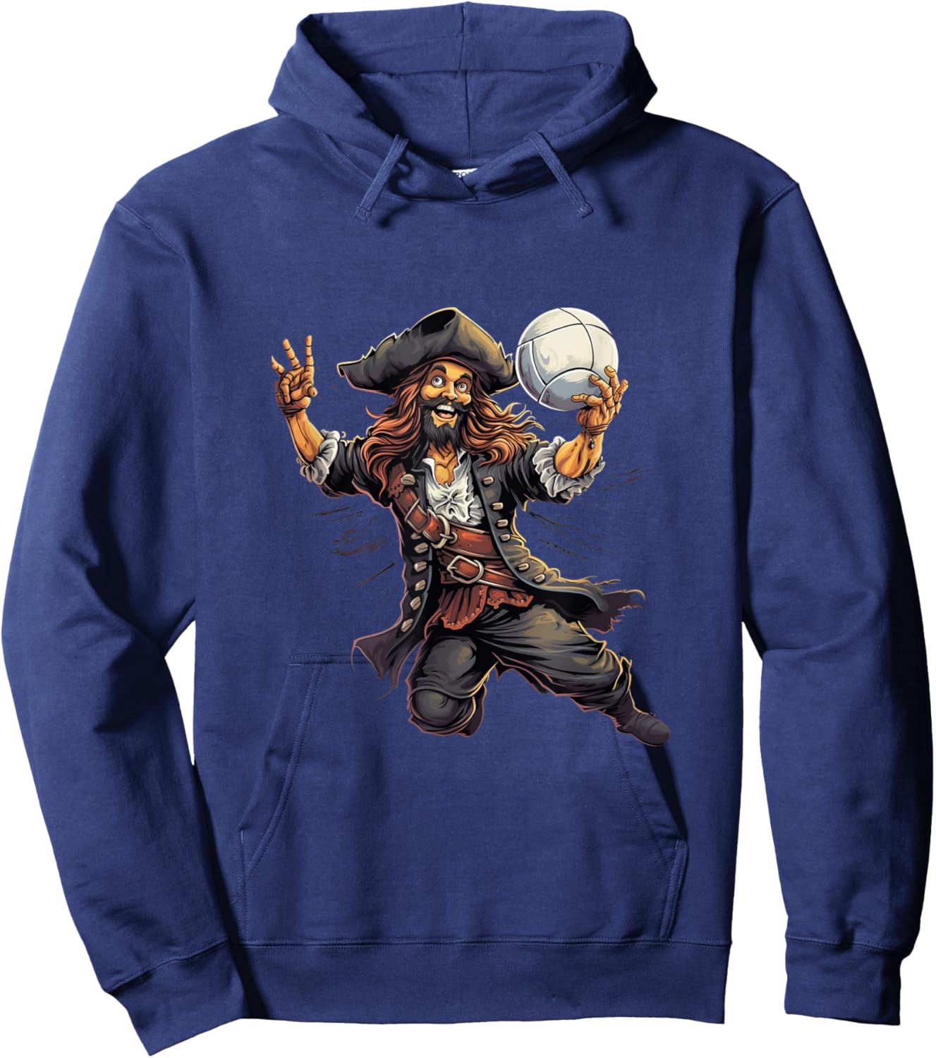 Pirate Volleyball Player Buccaneer Sport Hoodie - Hoodie | Navy