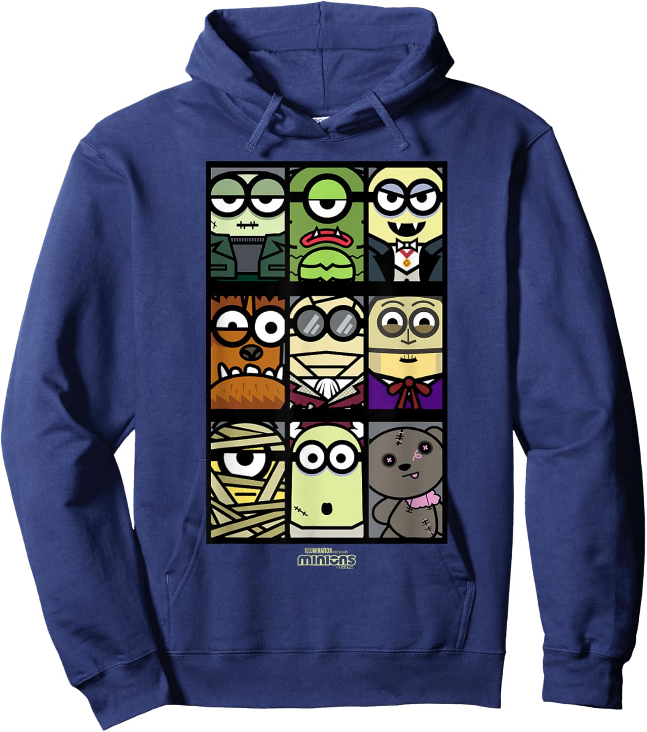Minions Monsters Minions Squares Halloween Hoodie - Hoodie | Navy