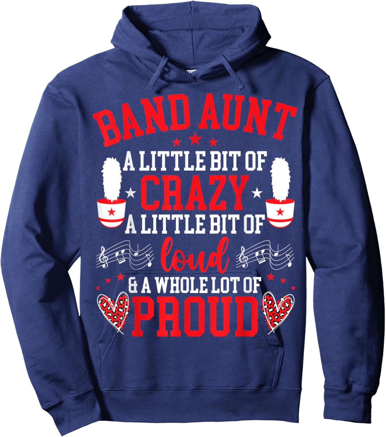 Band Aunt Proud Marching Band Aunt Hoodie - Hoodie | Navy