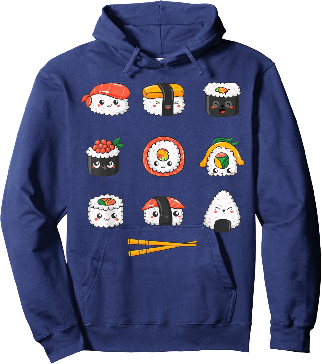 Assorted Sushi Rice Japanese Food Kawaii Otaku Hoodie - Hoodie | Navy