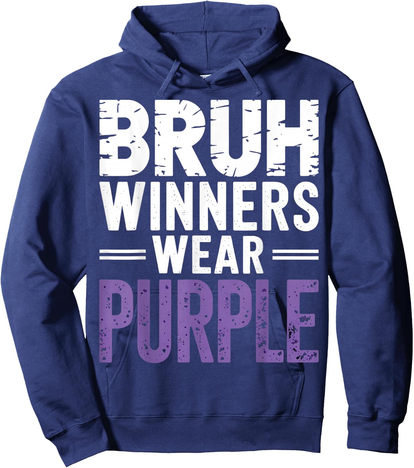 Bruh Winners Wear Purple Vintage Retro Hoodie - Hoodie | Navy