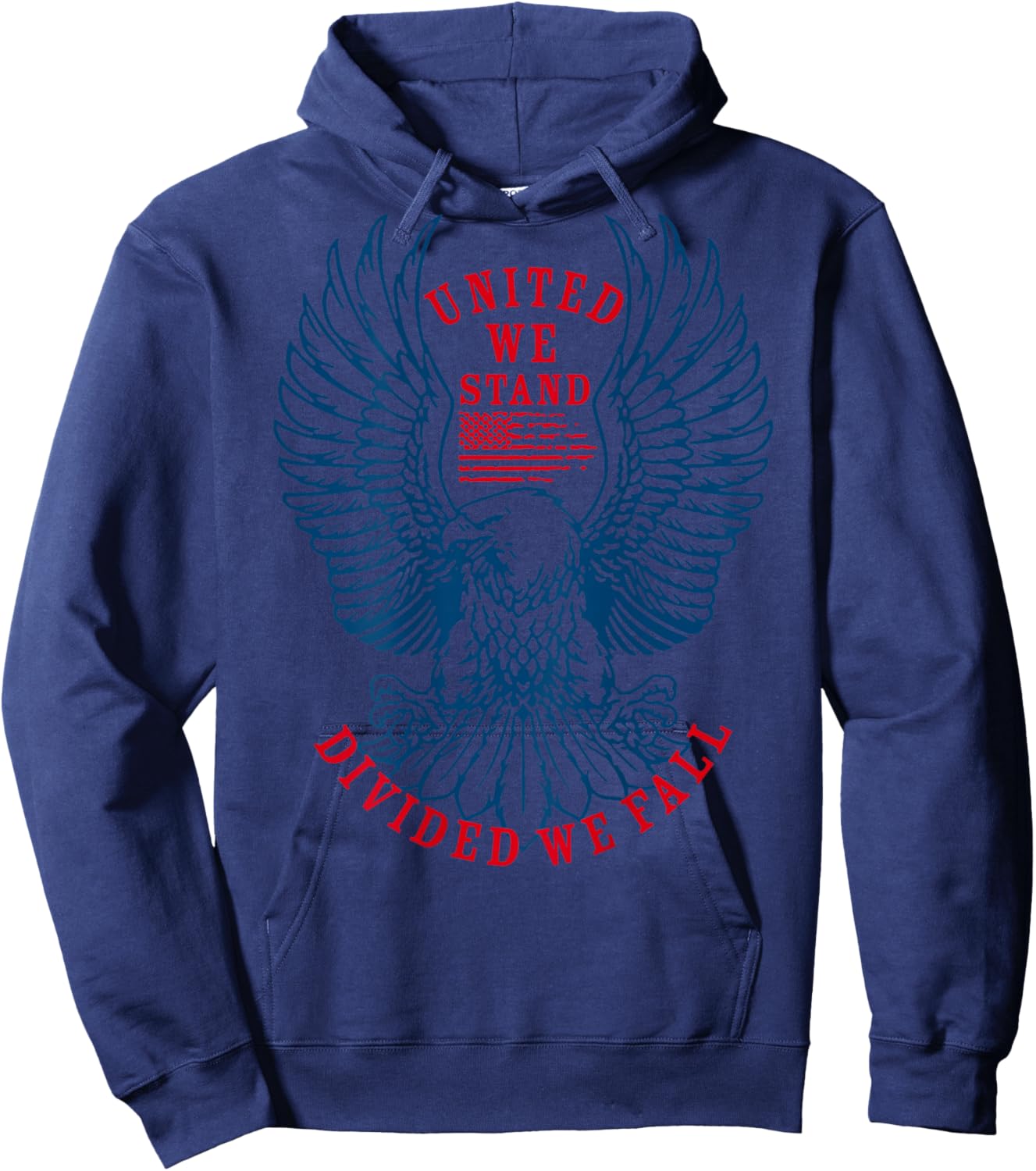 United We Stand Divided We Fall (on back) Hoodie - Hoodie | Navy
