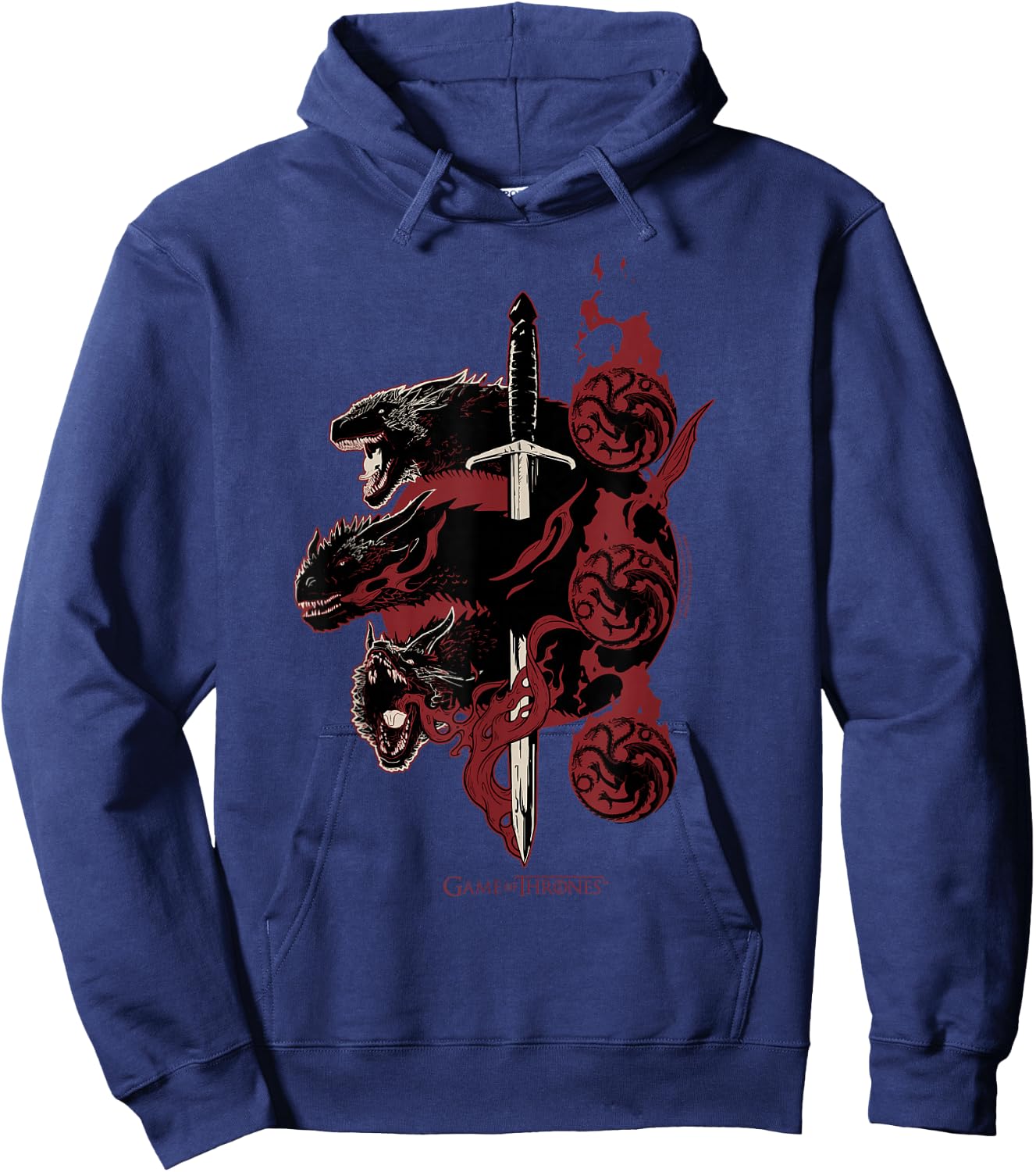 Game of Thrones Targaryen Dragons Small Hoodie - Hoodie | Navy