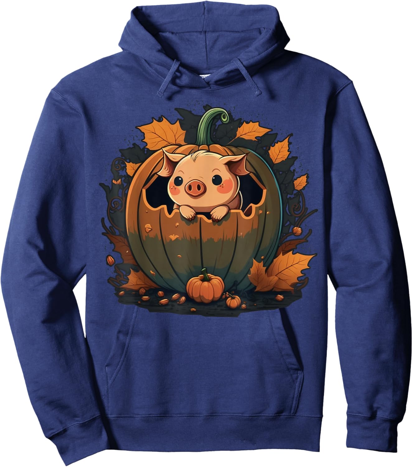 Pumpkin Pig costume on Pig Halloween Hoodie - Hoodie | Navy