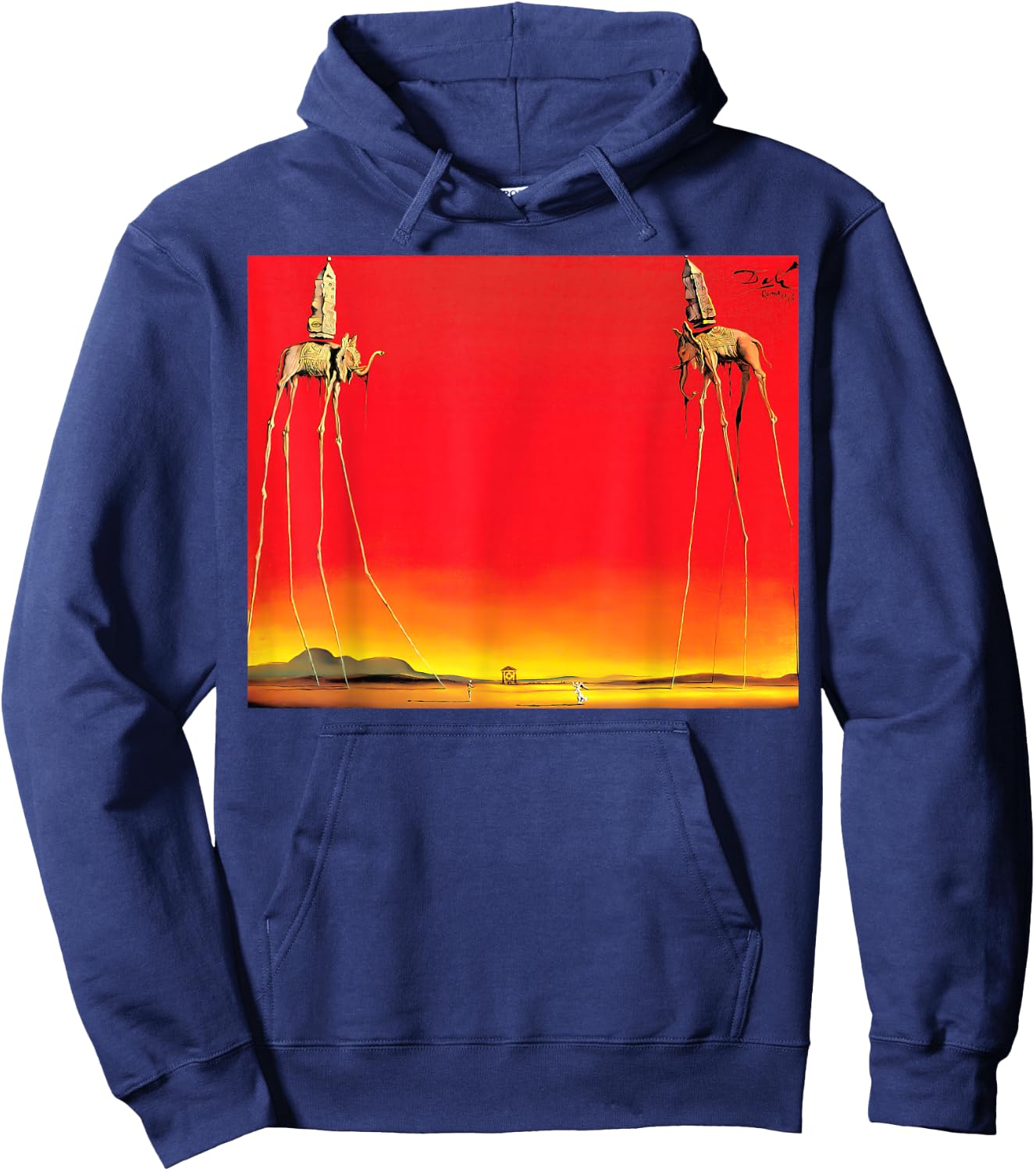 The Elephants by Dali Hoodie - Hoodie | Navy