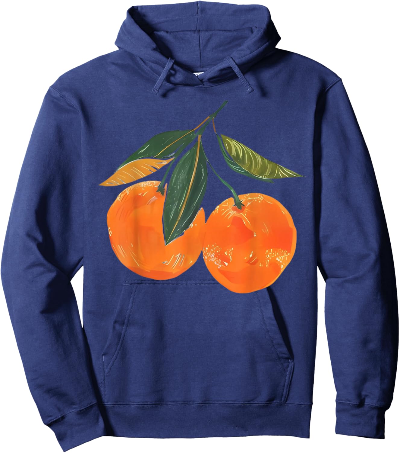Orange Fruit Aesthetic Vintage Hoodie - Hoodie | Navy