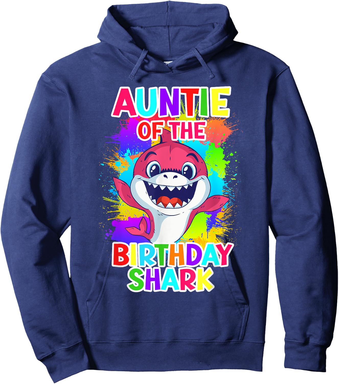 The aunt of the birthday boy shark aunt Hoodie - Hoodie | Navy