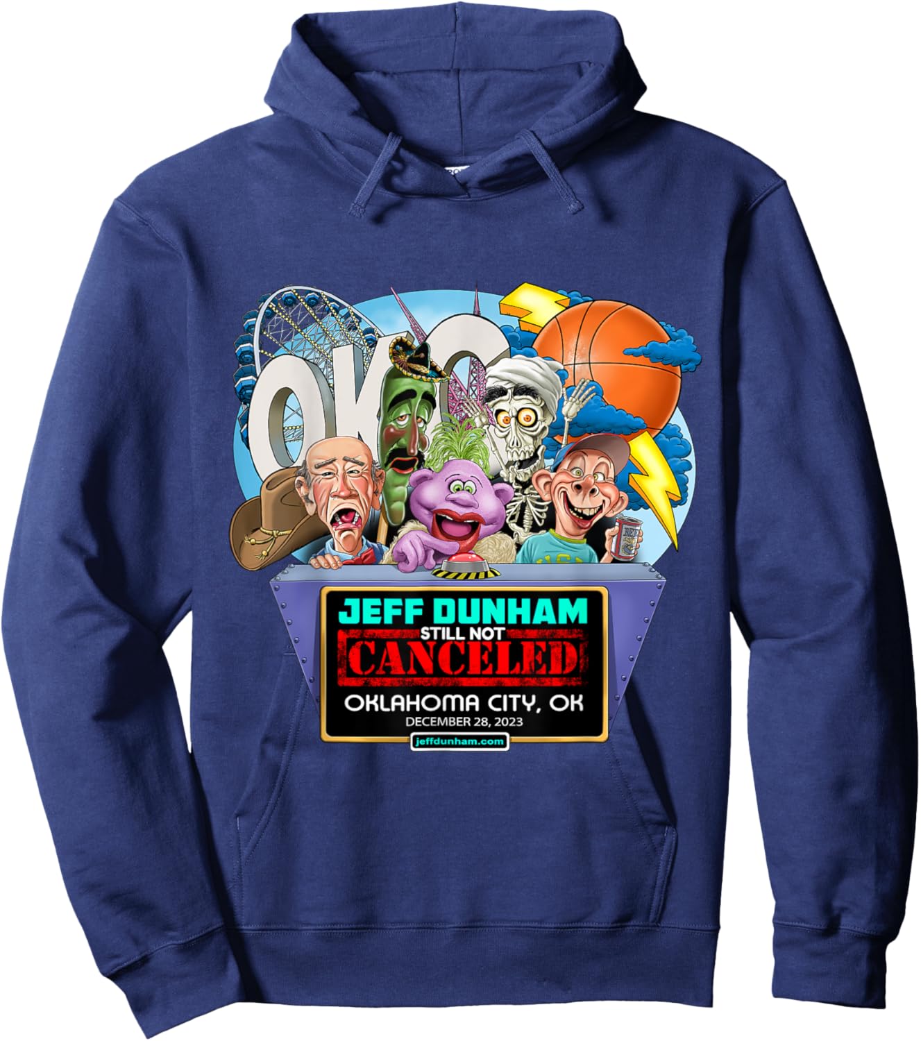 Jeff Dunham Oklahoma City, OK (2023) Hoodie - Hoodie | Navy