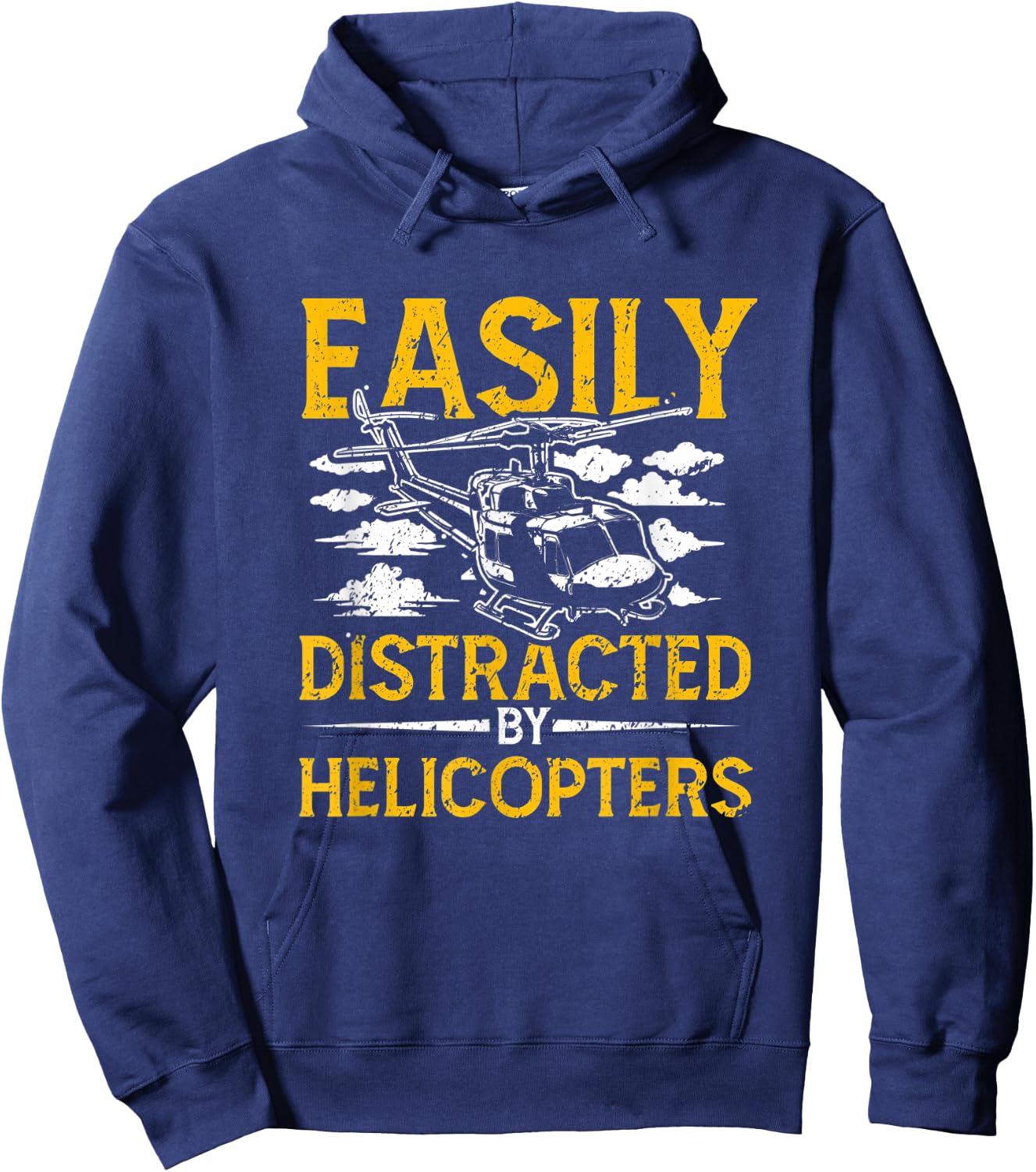 Easily Distracted By Helicopters Aviation Pilot Hoodie - Hoodie | Navy