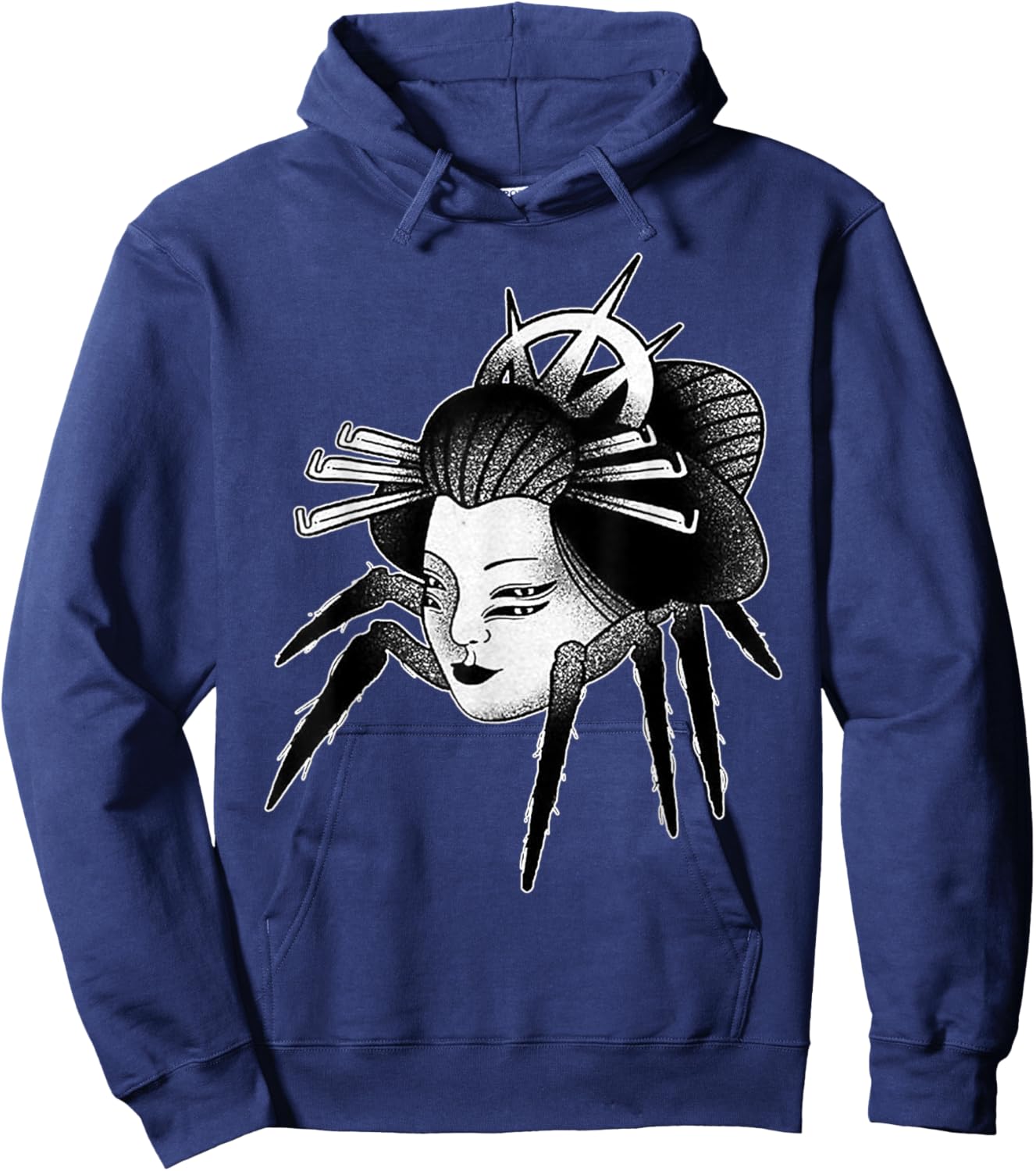 Spider Demon Jorogumo Blackwork Hoodie - Hoodie | Navy