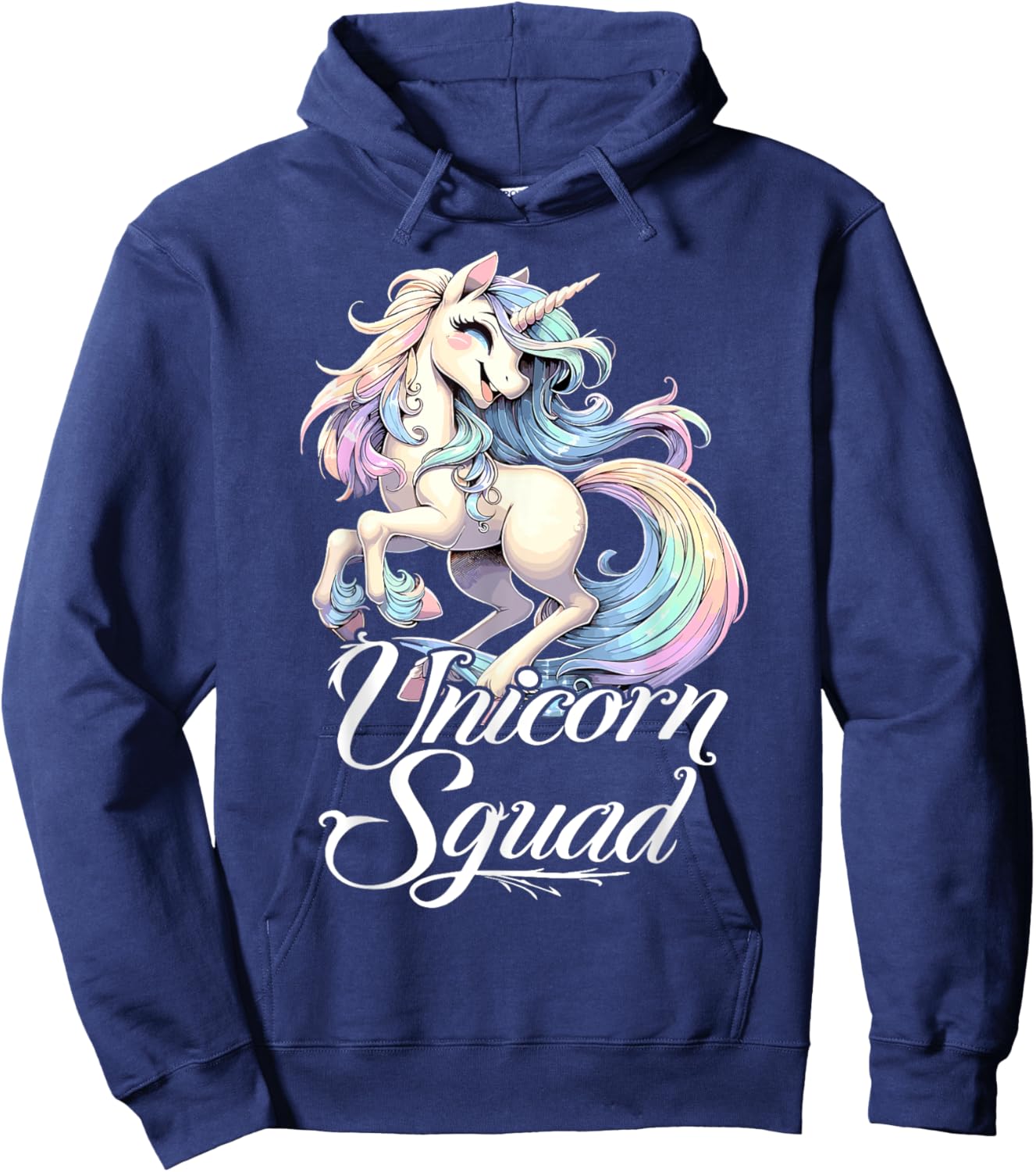 Unicorn Squad Birthday Party Cute Unicorn Girl Hoodie - Hoodie | Navy