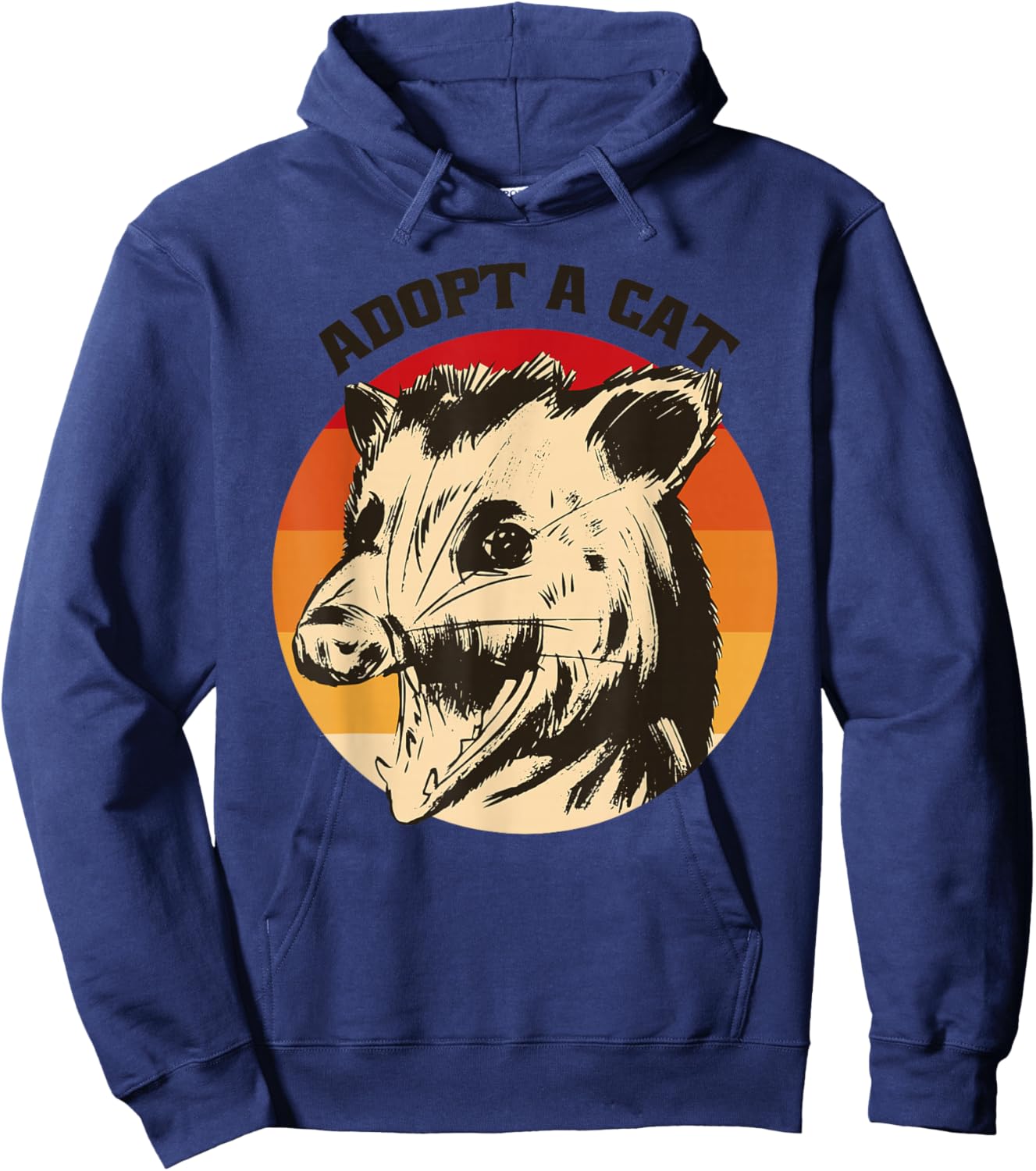 Opossum Adopt A Cat Vintage Funny Possum Hoodie - Hoodie | Navy
