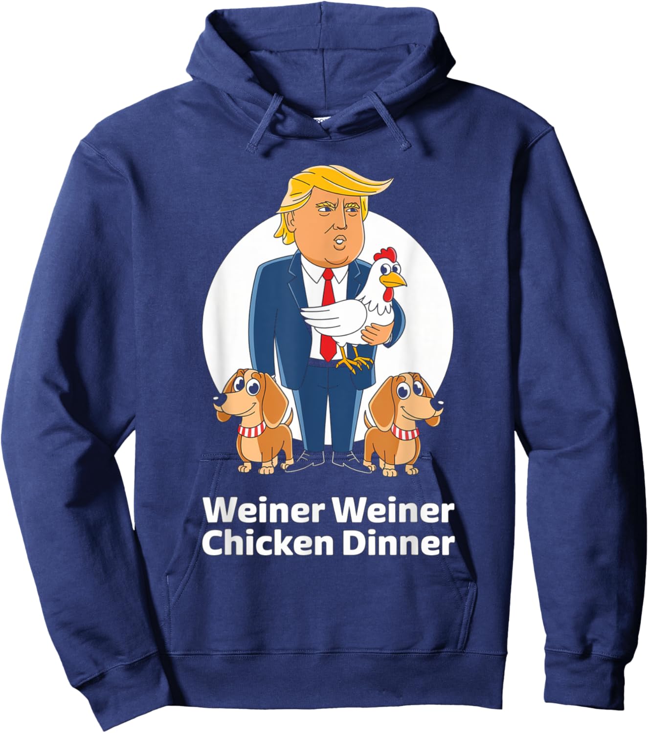 Dachshund Lover Designs Trump Winner -Adults Dachshund Dog Lover Humor Enthusiasts Black Small Classic Fit Short Sleeve Pull On 1 Count Hoodie - Hoodie | Navy