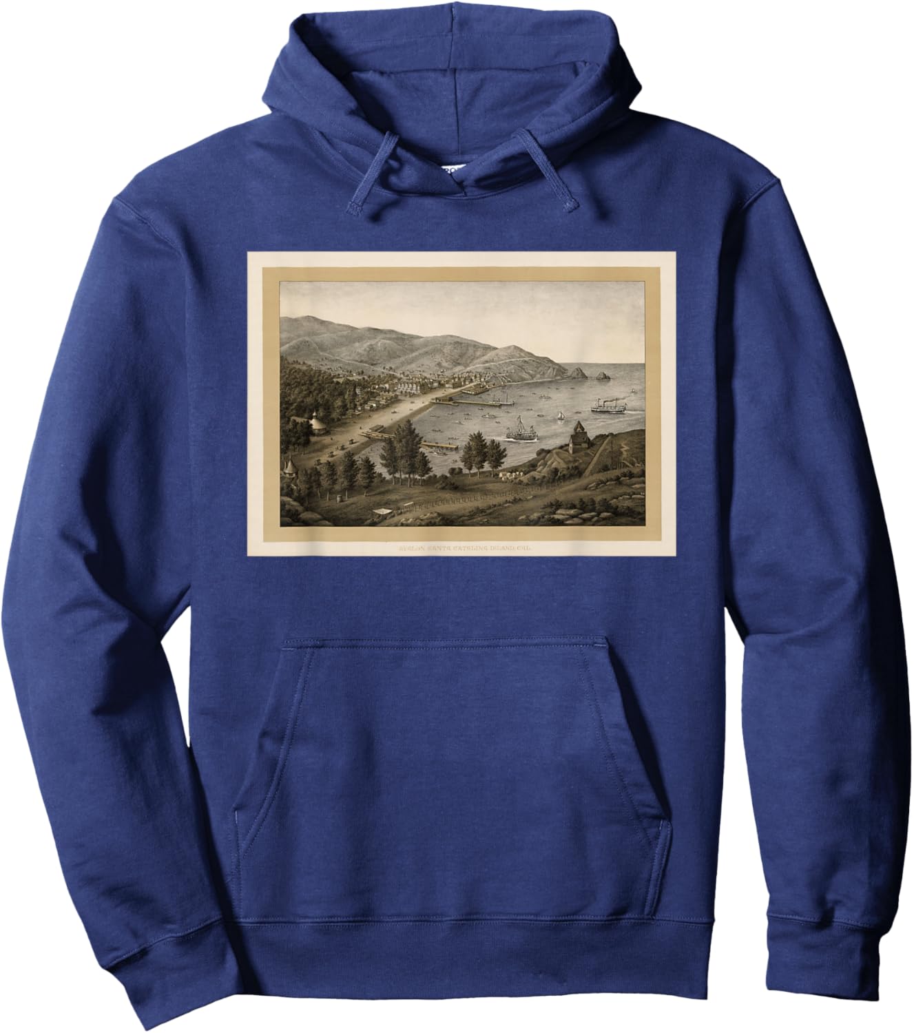 Vintage Avalon CA Map (1885) Hoodie - Hoodie | Navy