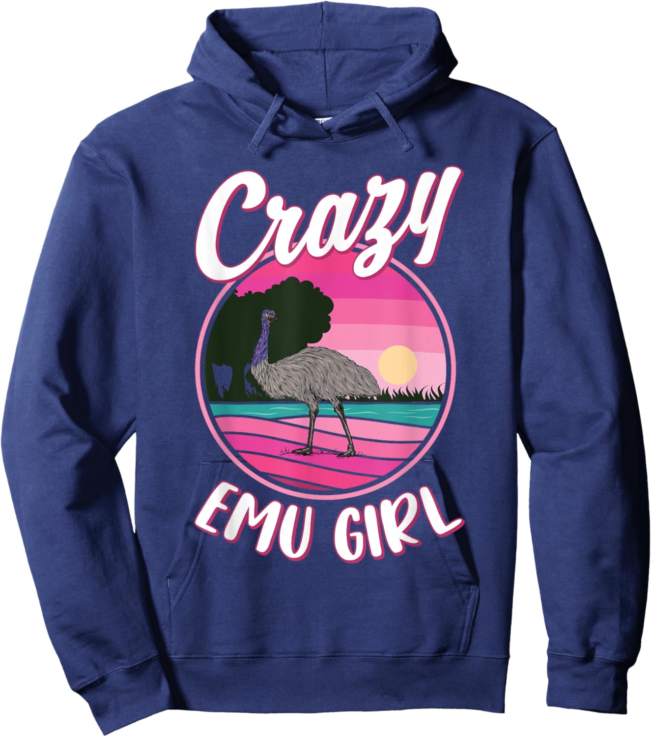 Crazy Emu Girl Hoodie - Hoodie | Navy