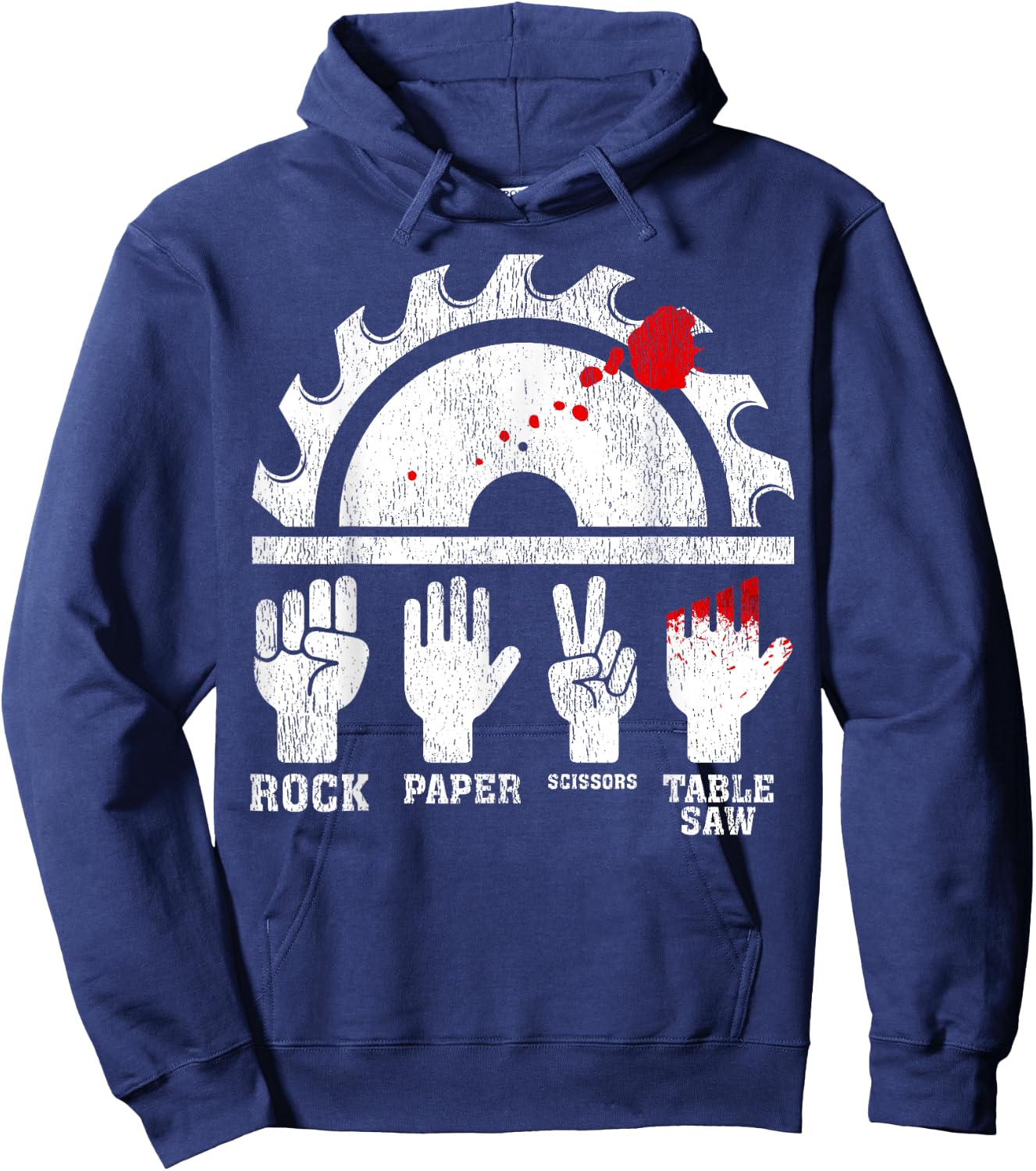 Funny Woodworking Rock Paper Scissors Table Saw Hoodie - Hoodie | Navy