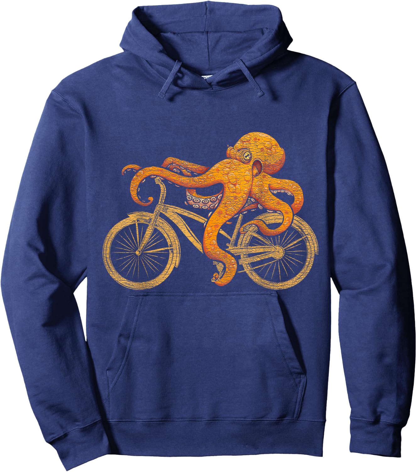 Octopus Riding Bicycle Octopus Hoodie - Hoodie | Navy