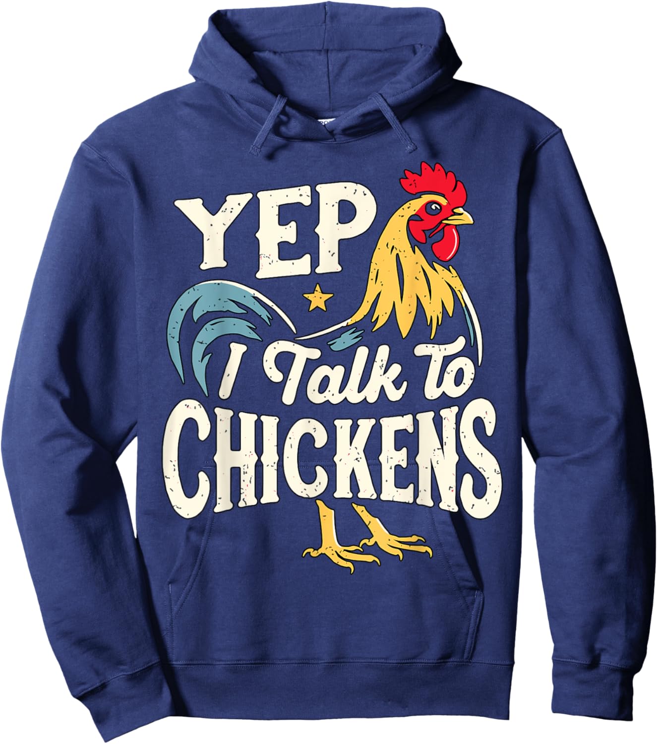 Yep I talk to Chickens Farmer Hoodie - Hoodie | Navy