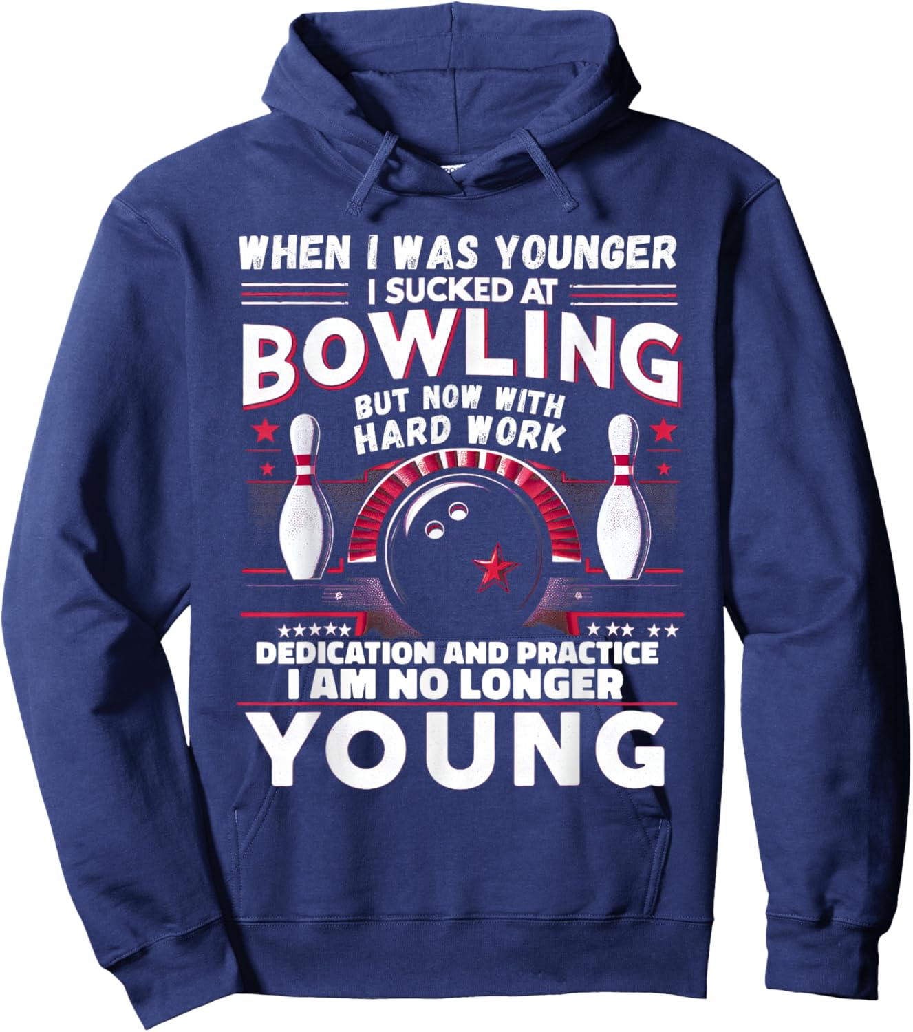 Sucked at Bowling Humor Women Men Funny Bowling Hoodie - Hoodie | Navy