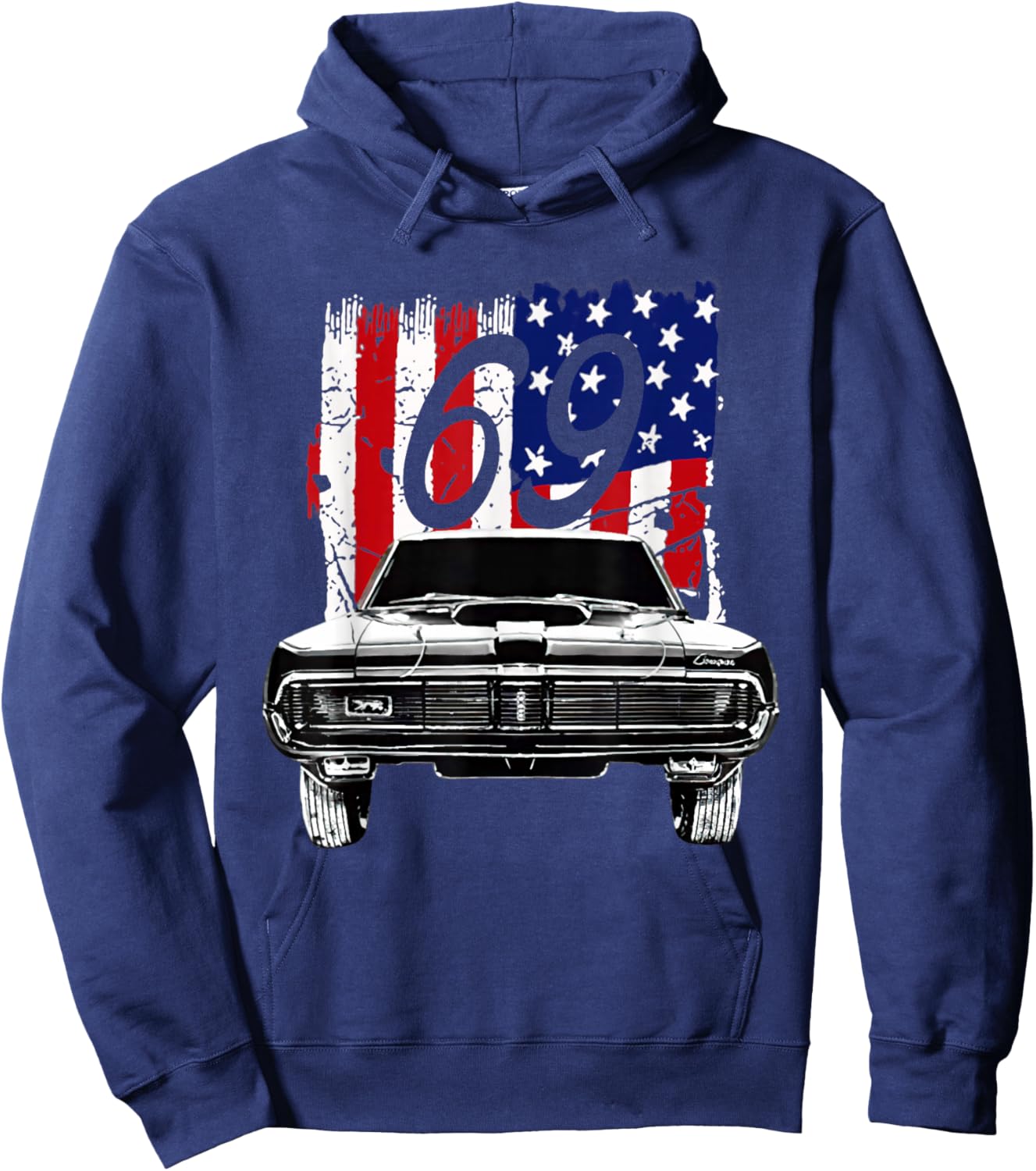 1969 69 Mercury classic Cougar Vinatge cars Hoodie - Hoodie | Navy