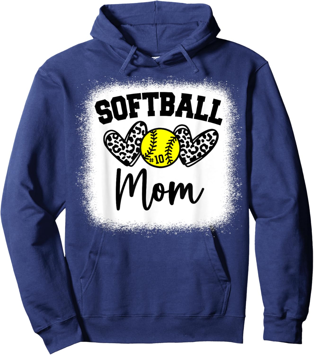 Custom Softball Mom Number 10 Heart for Mom Hoodie - Hoodie | Navy