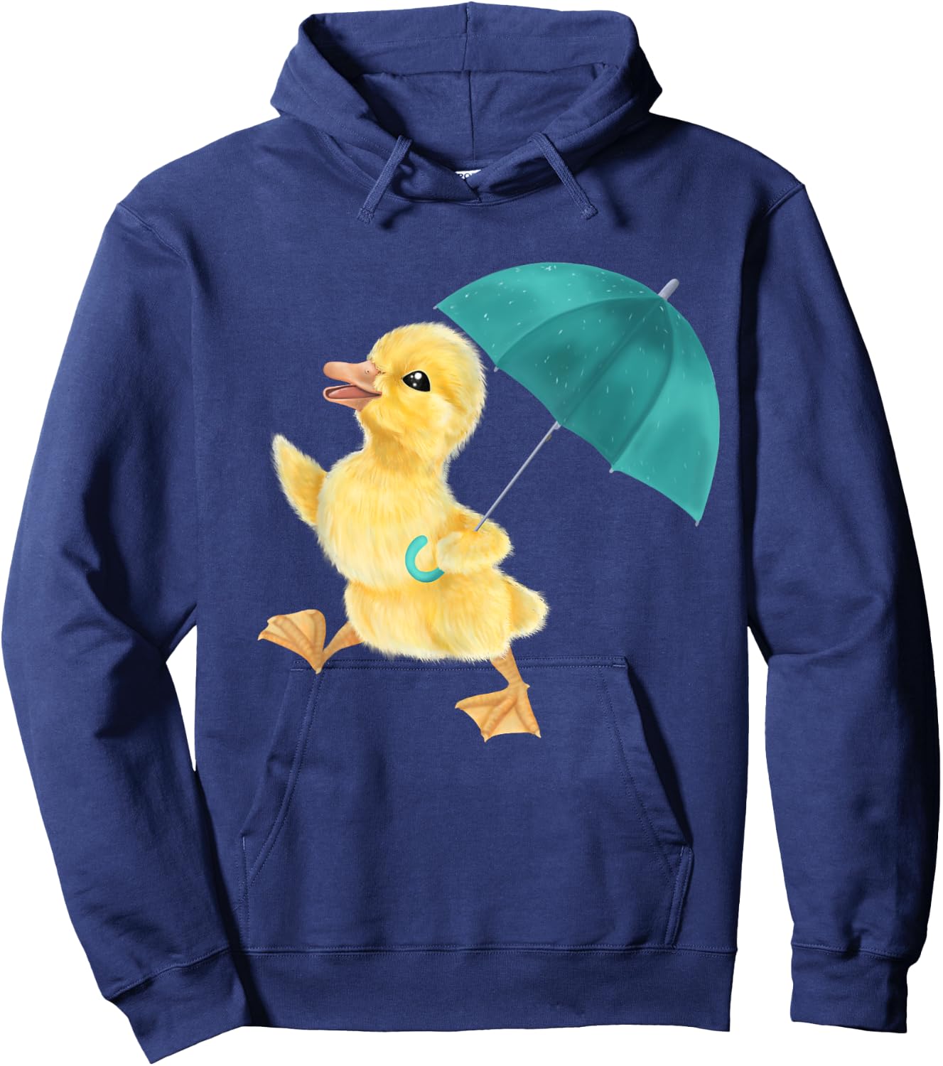 Duckling with Umbrella - Rainy day duck Hoodie - Hoodie | Navy