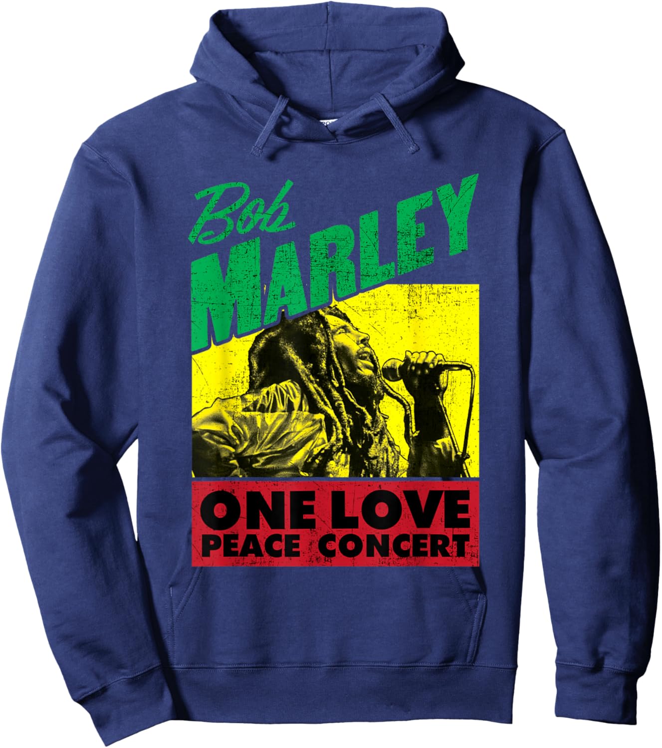 Official Bob Marley One Love Peace Concert Hoodie - Hoodie | Navy