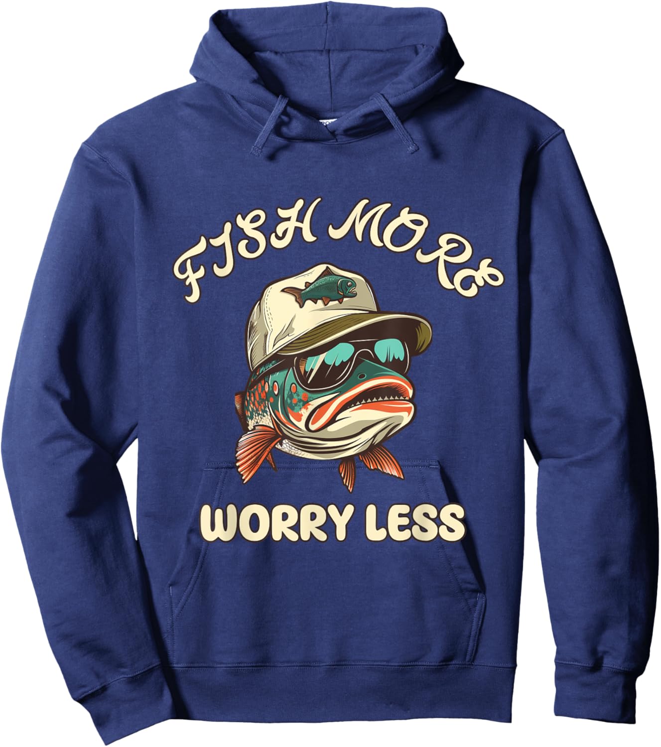 Trout Calling: Fish More Worry Less Hoodie - Hoodie | Navy